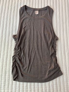 Athleta Charcoal Gray Ruched Side Tank Top